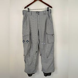 Burton Apres Snowboard Pants Men Large Gray Cargo Ski Pockets Adjustable